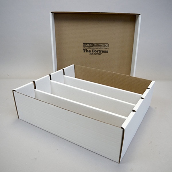 This two-piece�white corrugated tra